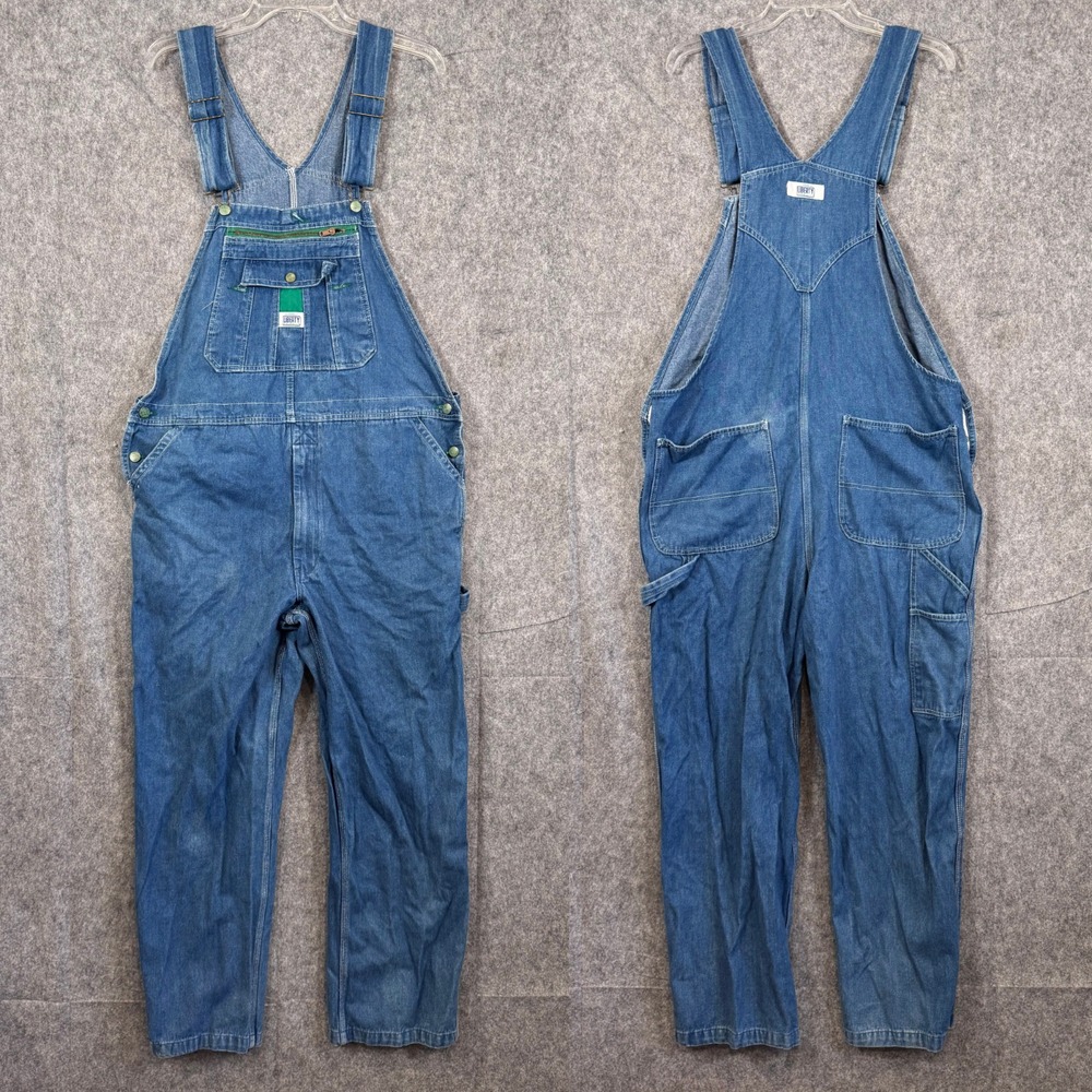 Liberty Bib Overalls Mens 40x32 Blue Denim Workwear Farmer Southern Country
